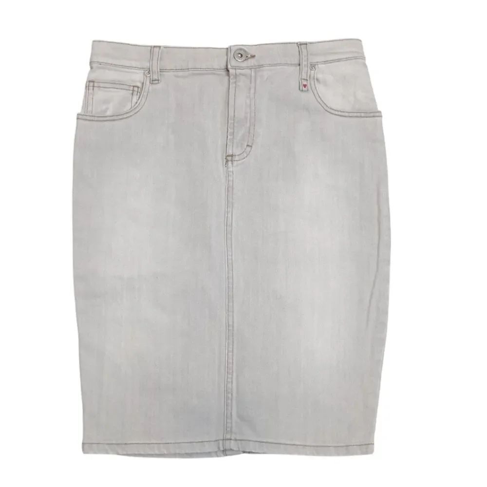 Fiorucci Lightweight Light Gray Wash Denim Pencil Skirt Size 40 Italian/ 6 US